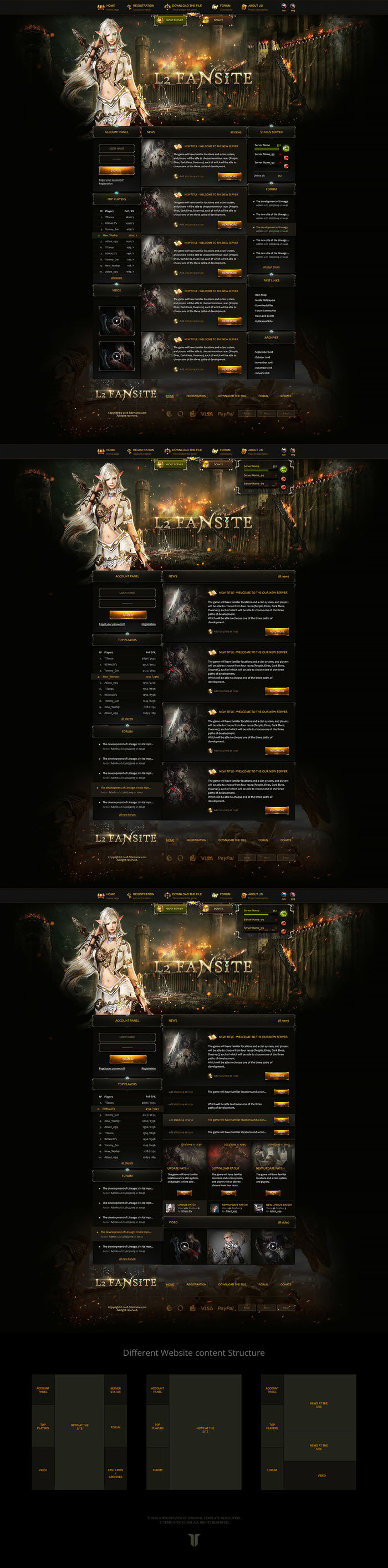 L2 Fansite Game Website Template