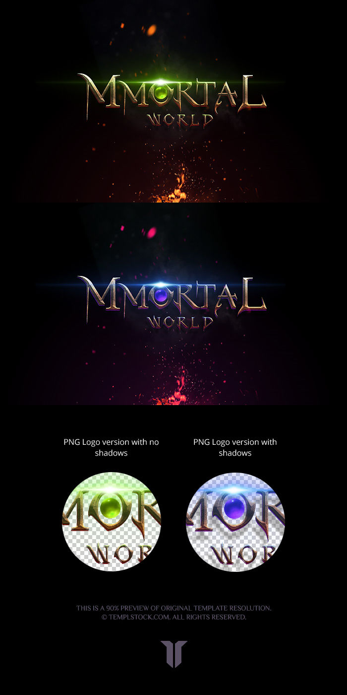 Mmortal Game Logo PSD Template