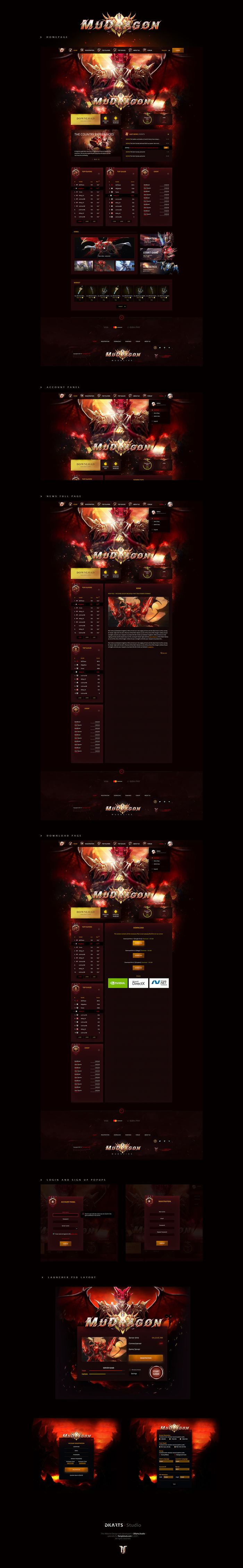 Mu Dragon Game Website Template