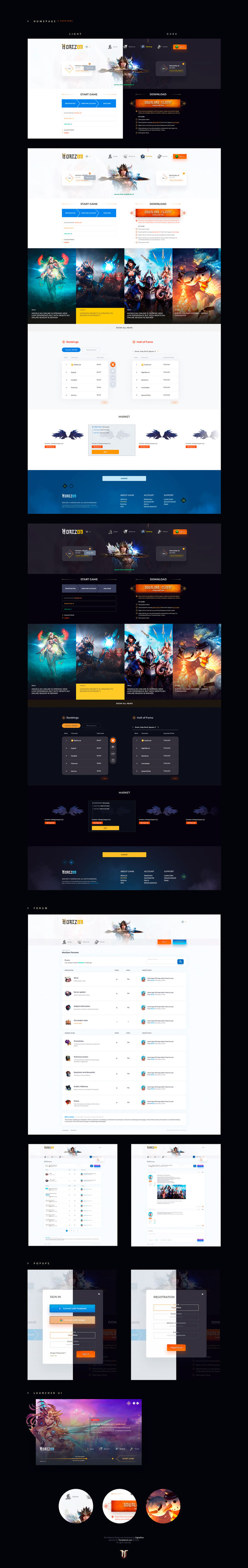 Mu Horizon Game Website Template