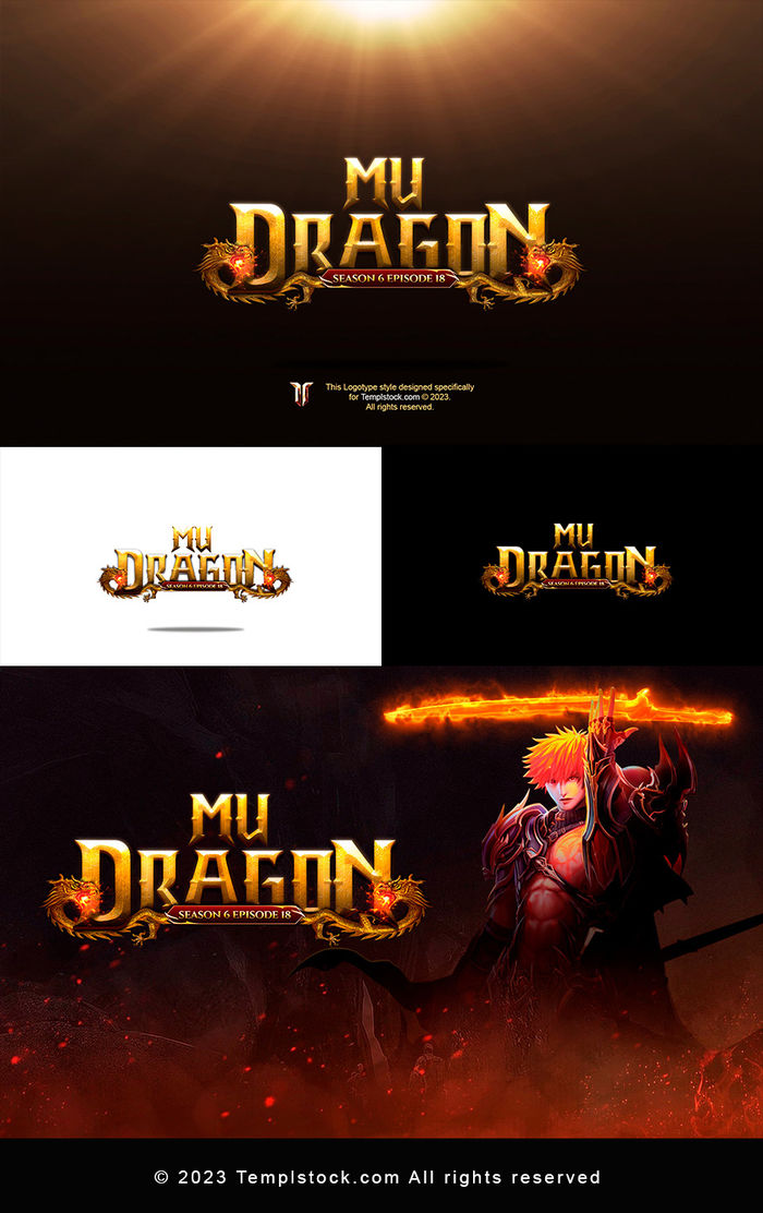 Mu Dragon Game Editable Logo