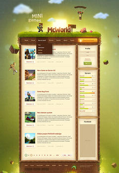 Minecraft McWorld шаблон игрового сайта